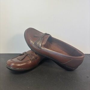 Clarks Collection Brown Tassel Loafers Women’s 9M Leather Comfort Flats